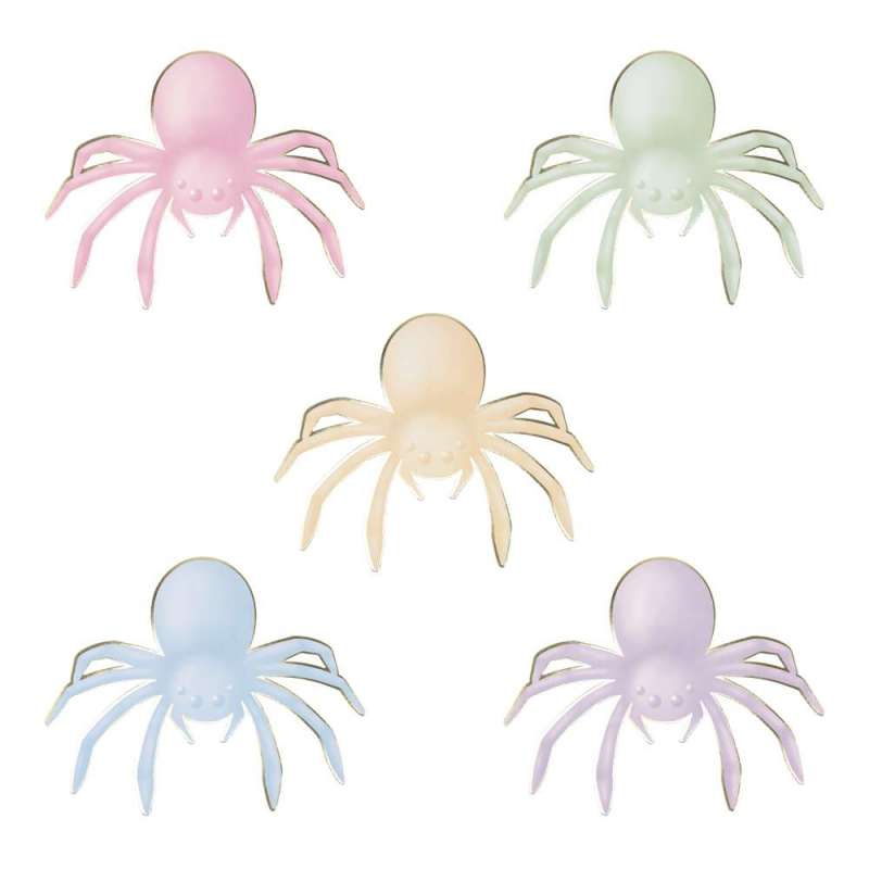 PASTEL SPIDERS X 5 - Halloween decoration at wholesale prices