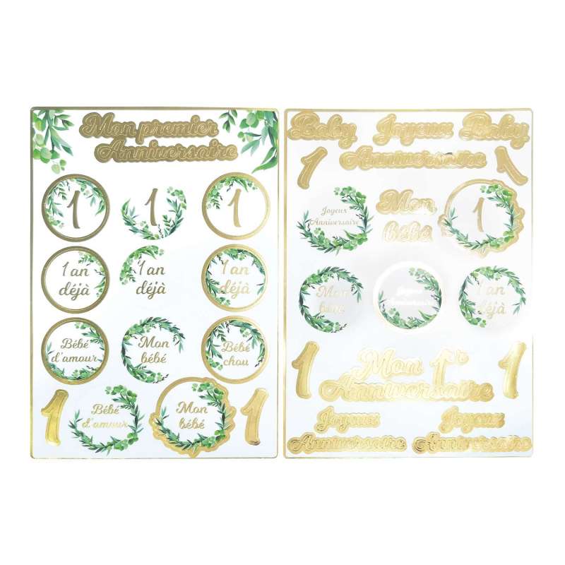 STICKERS PREMIER ANNIVERSAIRE X 30PCS - Autocollant à prix grossiste