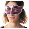 Metallic Lilla Carnaval Maske - maske til engrospris
