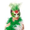 Maschera Veneziana Verde con Piume - maschera a prezzi all'ingrosso Maschera Veneziana Verde con Piume - maschera a prezzi all'ingrosso