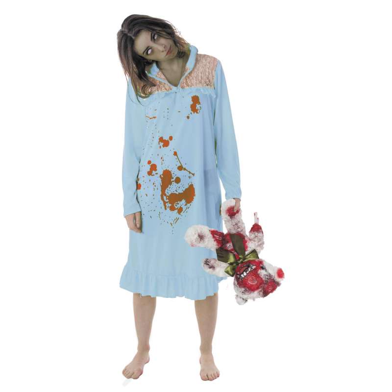 Disfraz de Exorcista con Camisón Azul Claro - Disfraz a precios de mayorista