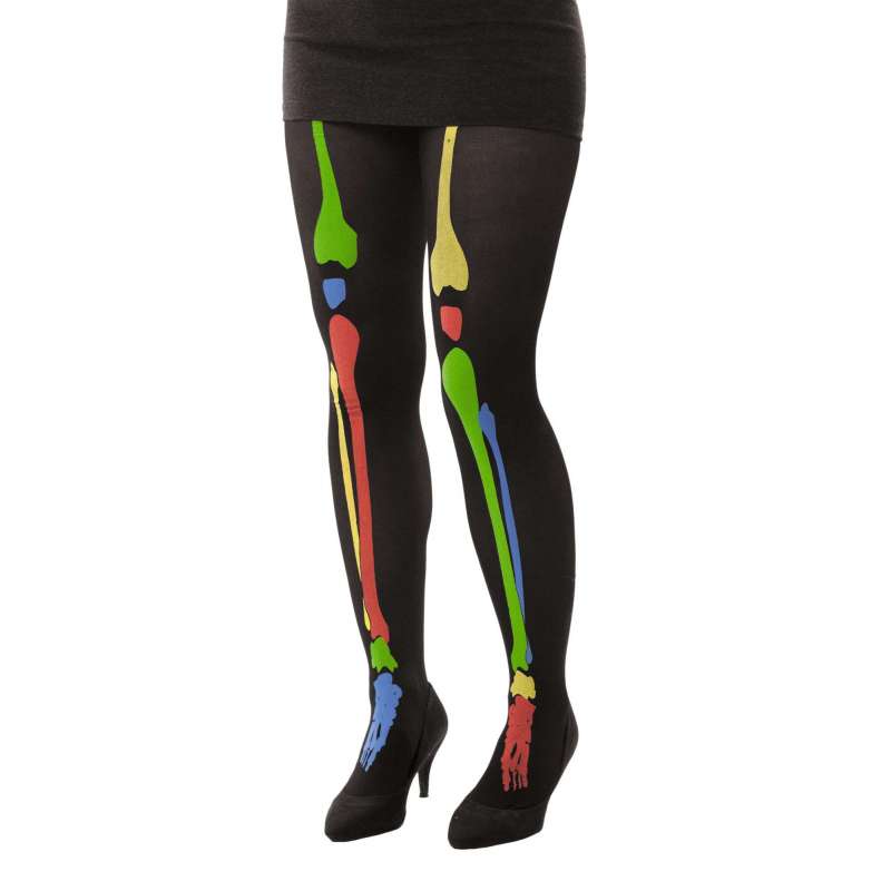 Fluorescerende Skelett Leggings - skelet til engrospris