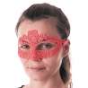 LOUP TISSU DENTELLE ROSE FLUO - masque à prix grossiste