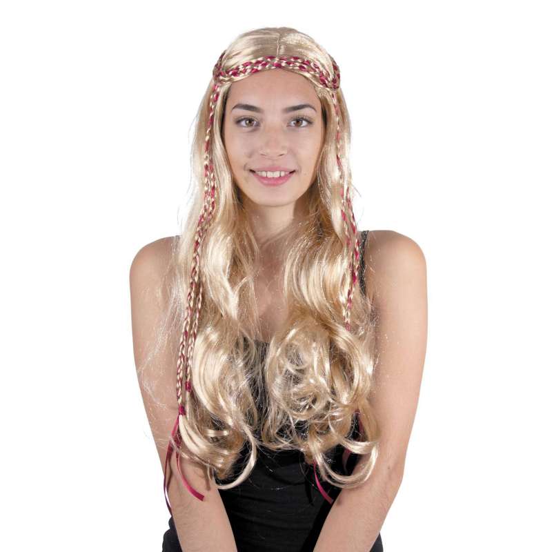 Peluca medieval trenzada de tela tamaño adulto a precios de mayorista - peluca a precios de mayorista