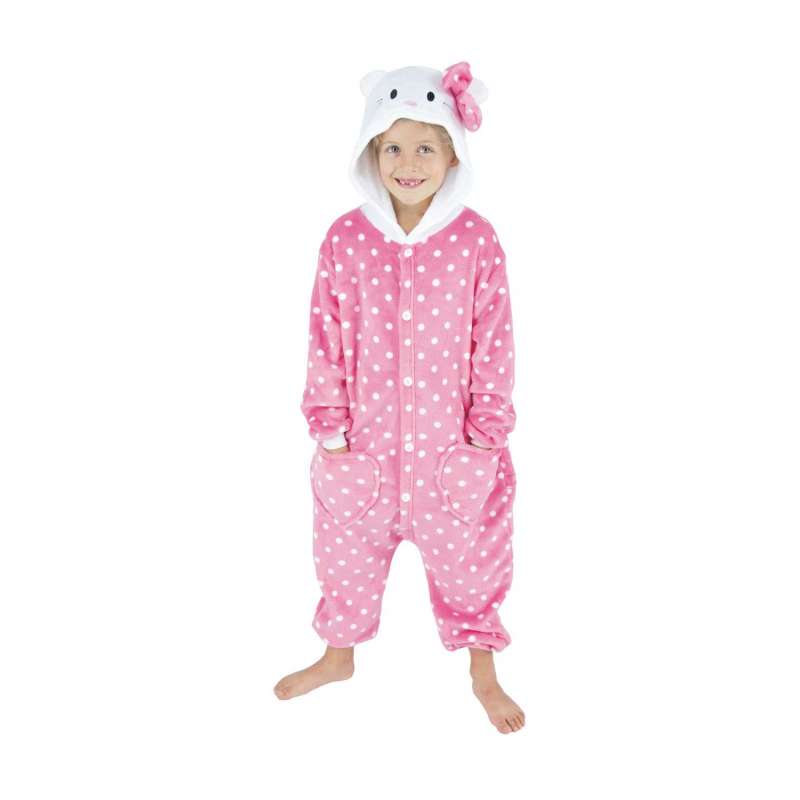 COSTUME KIGURUMI CHAT ROSE ENFANT T 4/6ANS à prix de gros - Déguisement à prix grossiste