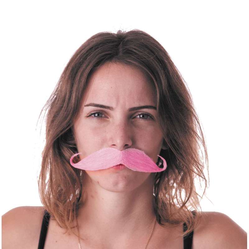 Moustache Aristo em Rosa Claro - bigode a preço grossista