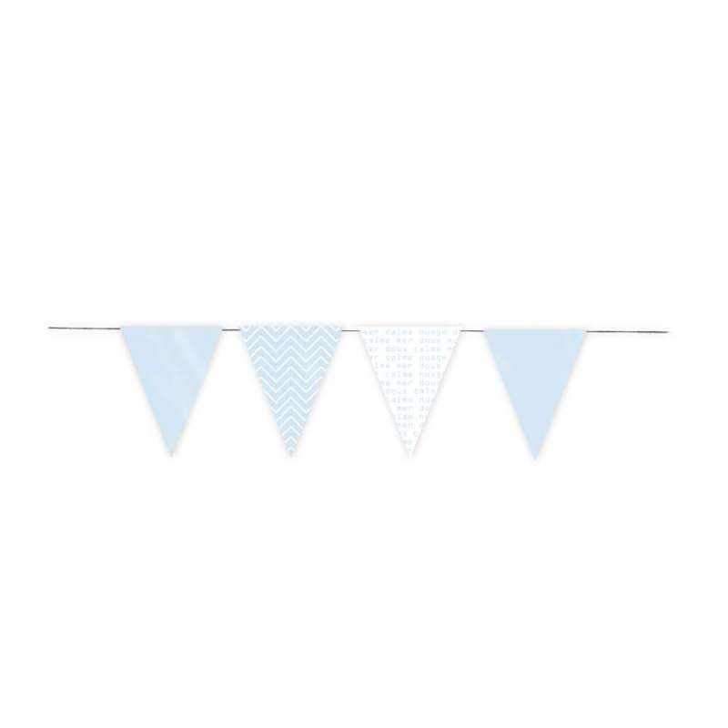 12 SOFT BLUE FLAGS 3M - garland at wholesale prices