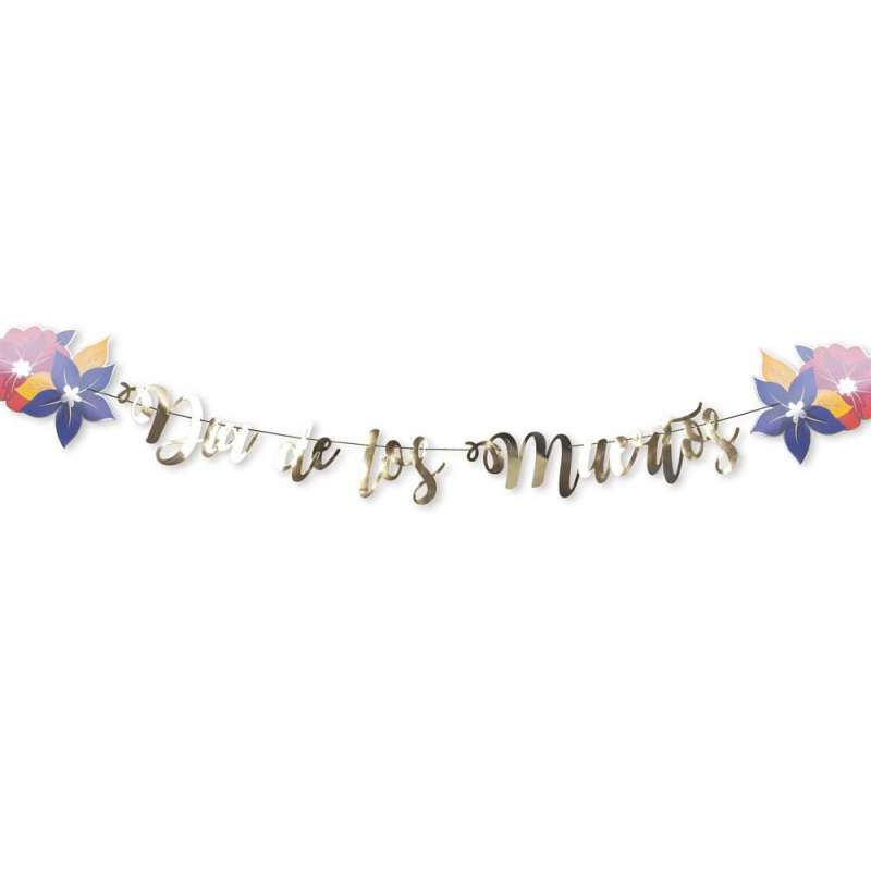 Guld Farvet 2M Dia de los Muertos Guirlande til engrospris - guirlande til engrospris