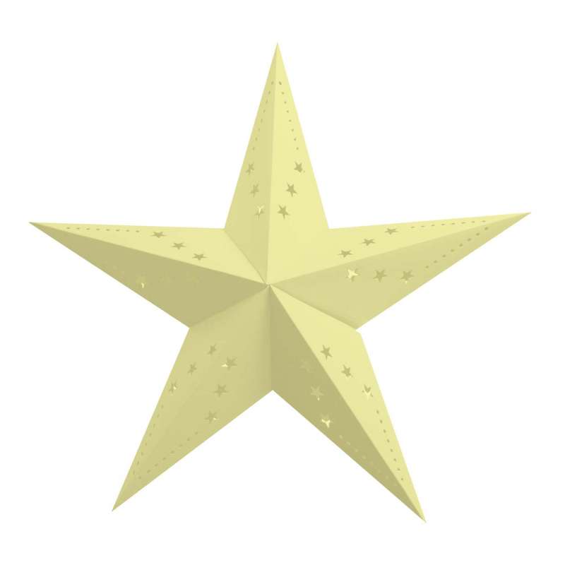 Pastelgul stjerne lanterne 60 cm til engrospris - lanterne til engrospris