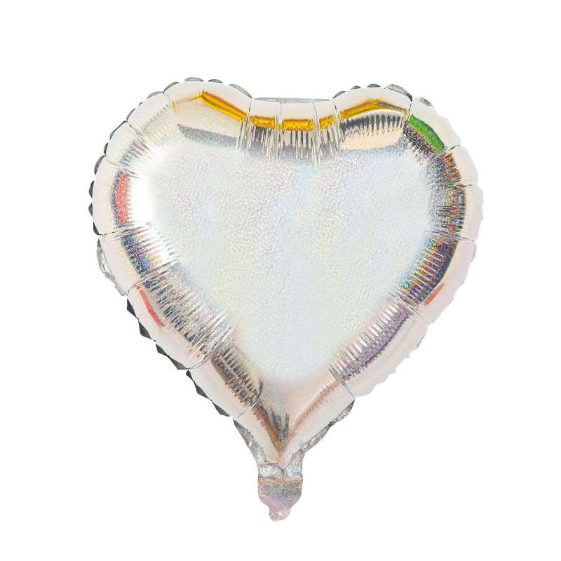 Iriseret hjerte mylar ballon 55x60 cm - mylar ballon til engrospris