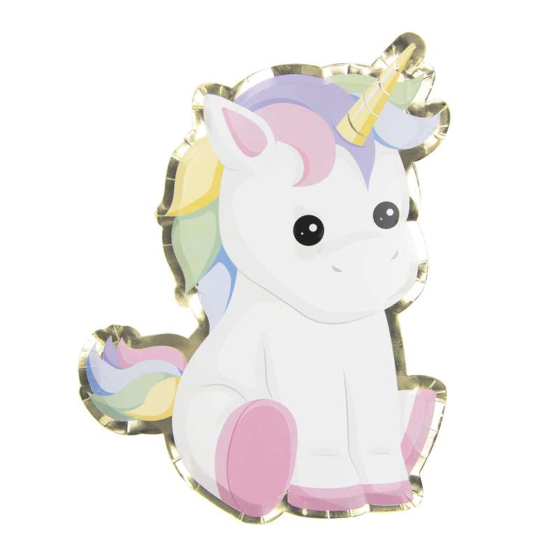 Piatti Baby Unicorno 25cm x 8 pezzi - unicorno a prezzi all'ingrosso