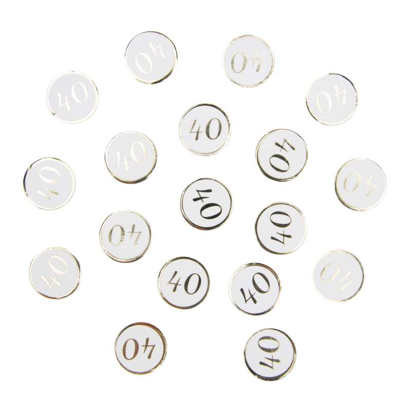 Gouden Tafelconfetti 1,5 cm voor 40 Jaar - confetti tegen groothandelsprijzen