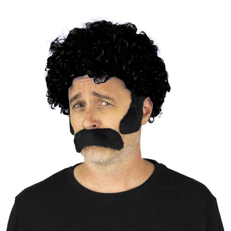 Sæt sorte klistermoustaches 3 stk. 13 cm - skæg til engrospris