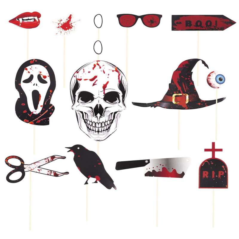 Halloween Fotoboks 12 Stk. i Papir og Træ - Halloween dekoration til engrospris