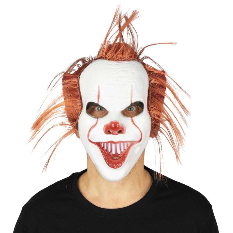 Clownmasker met haar voor volwassenen - masker tegen groothandelsprijzen