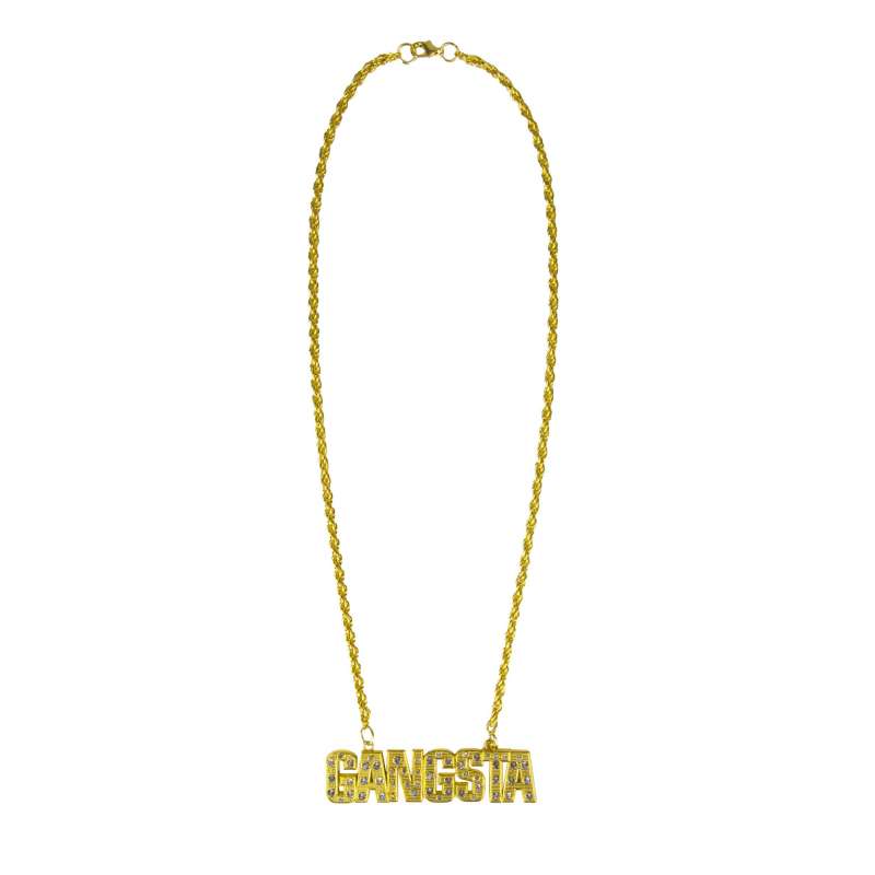 Colar Gangsta Dourado com Pendentes - colar a preço grossista