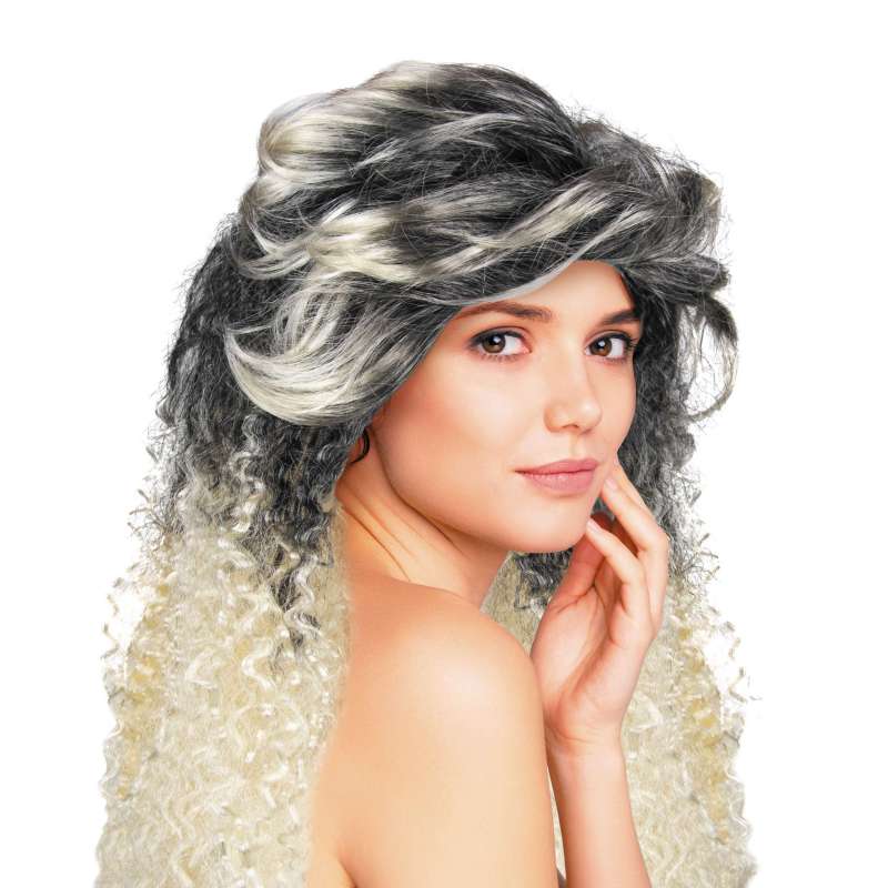 80's Krullende Perucque - 160 gram - perruque tegen groothandelsprijzen