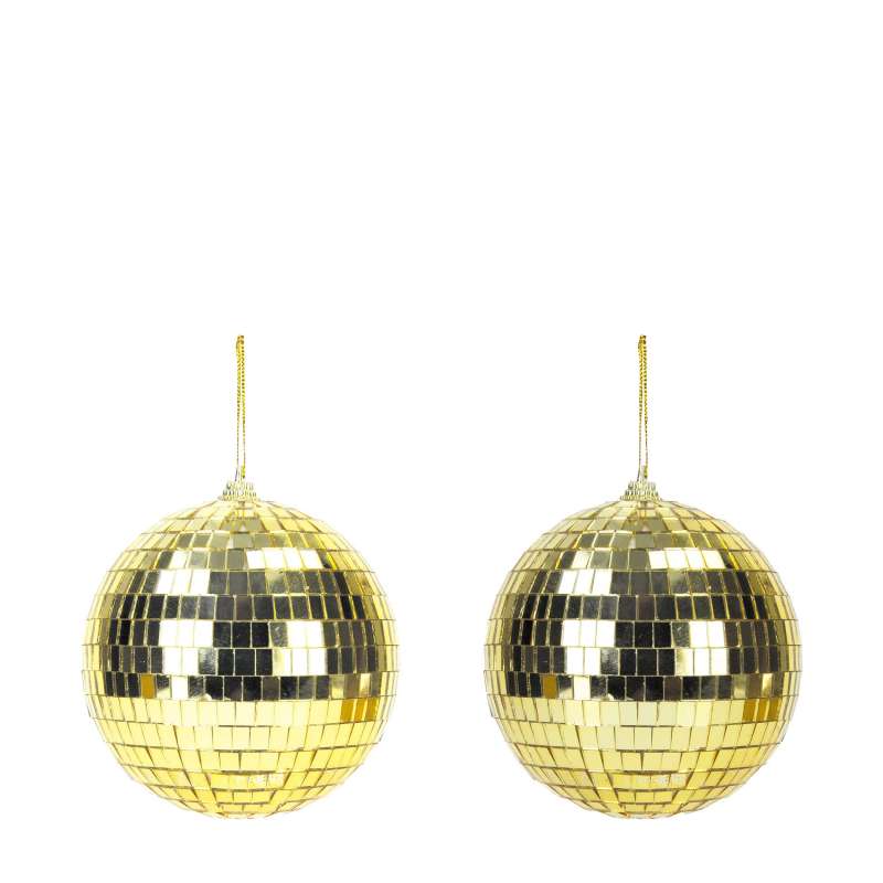 DISCO GOLD BALL 10CM x2 - disco ball at wholesale prices