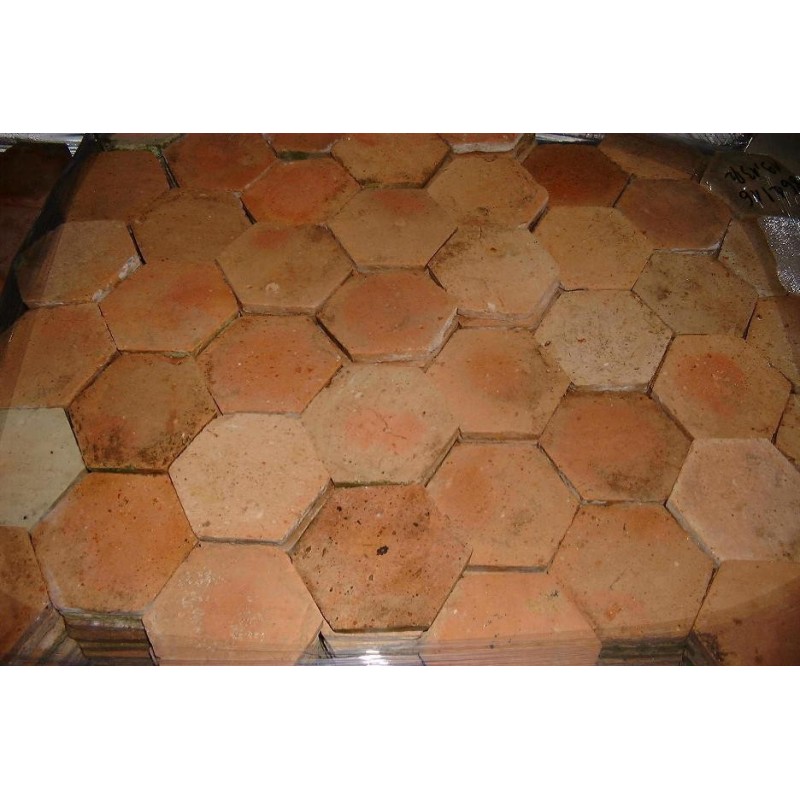 Antique hexagonal "Val de Loire" tomettes - Antique tomette at wholesale prices