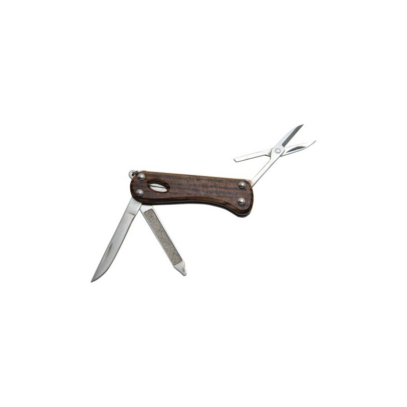 Couteau multifonctions 'Mini Barrow', 5 fonctions, padouk à prix grossiste - Couteau multi-fonctions à prix de gros